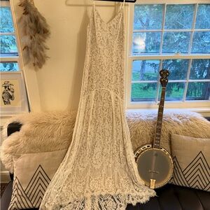 Lulu's Cream Lace Gown